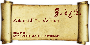 Zakariás Áron névjegykártya