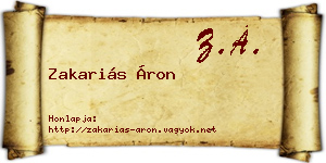 Zakariás Áron névjegykártya